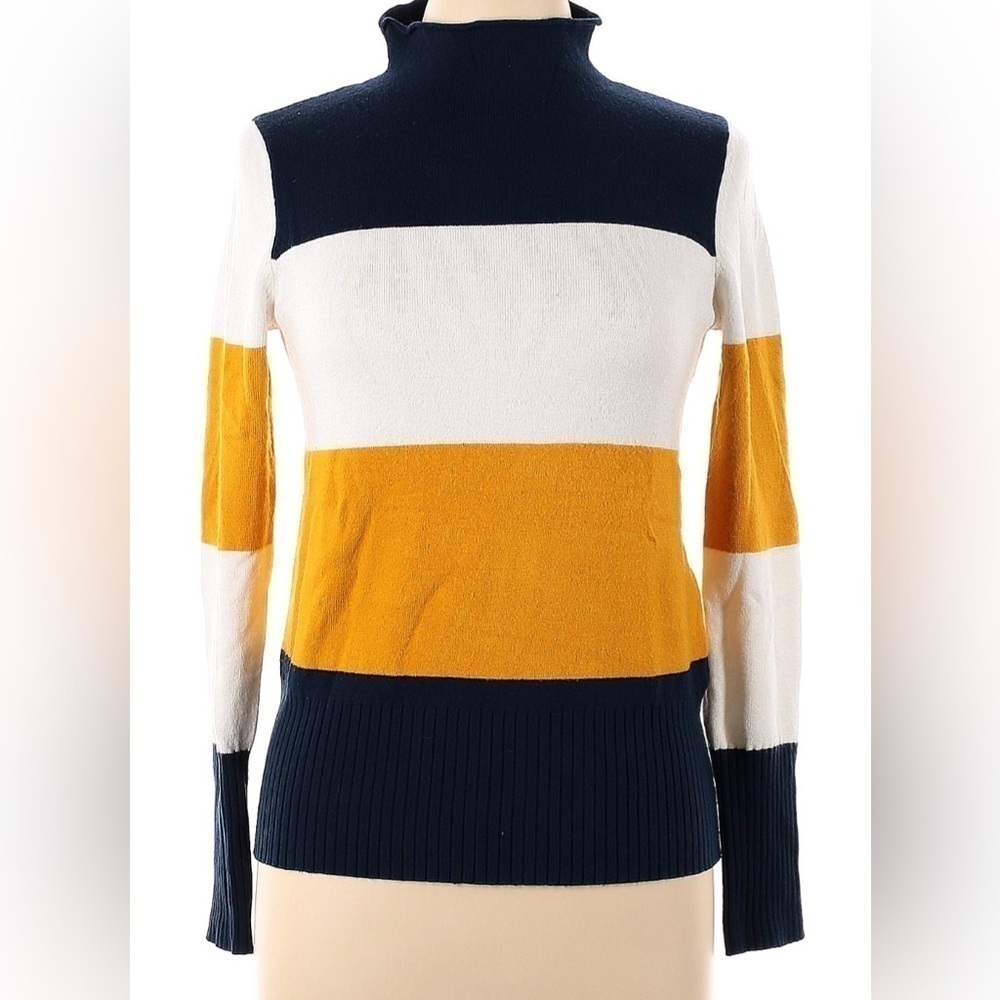 French Connection - Long sleeve colour block turtleneck sweater.